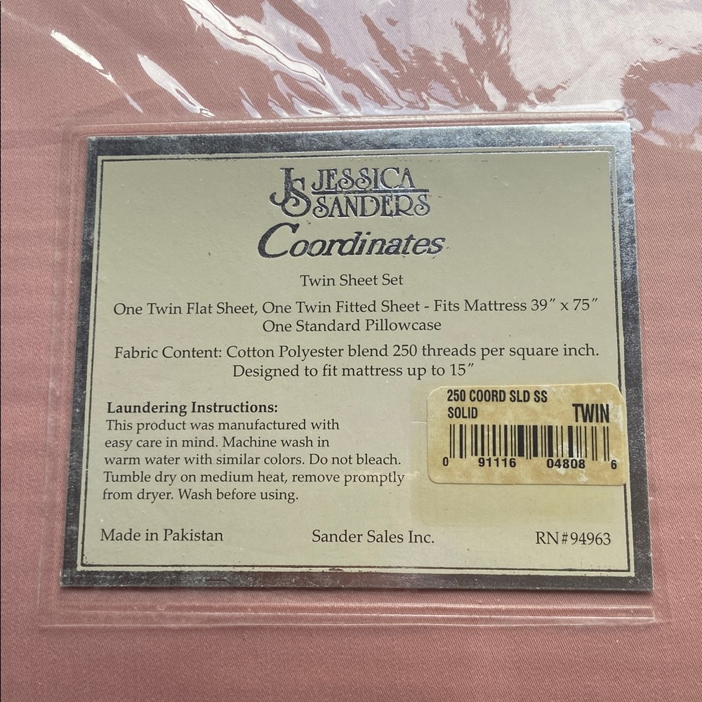 Jessica Sanders Pink Twin Sheet Set - Picture 3 of 4